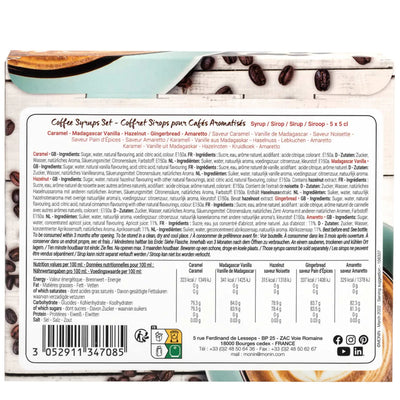 Monin Gavesett Kaffesirup 5 flasker x 50ml