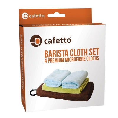 Barista sett med kluter i microfiber fra Cafetto - KAFFAbutikk