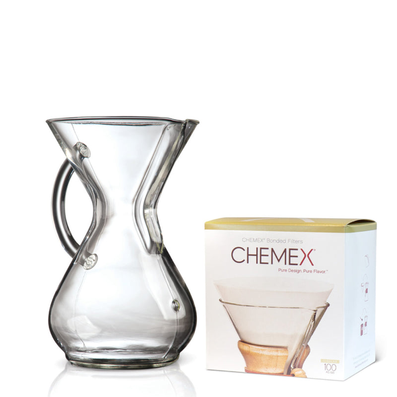 Chemex Gavesett 6-kopp m/filter Glasshåndtak - KAFFAbutikk