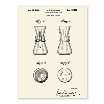 Chemex plakat, patenttegning, 1943 Sheet 3 - KAFFAbutikk